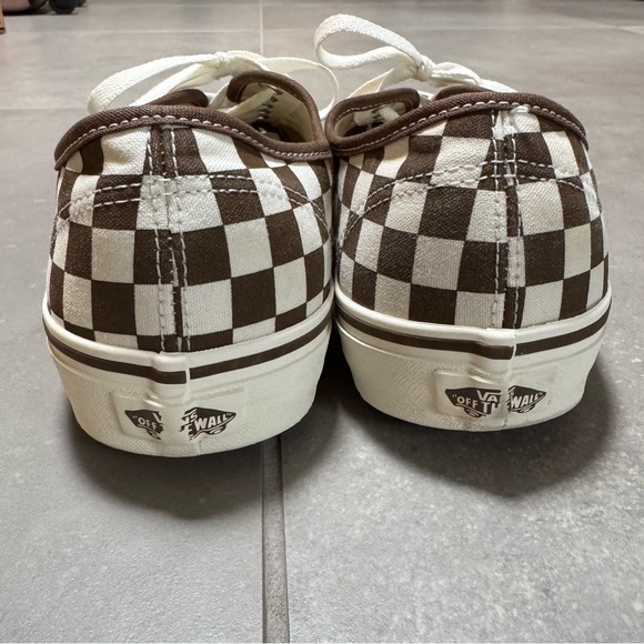 Vans Authentic Checkerboard Shoe. Brown / White - Picture 5 of 6